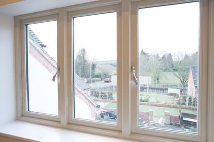 Hardwick Flush Casement Internal View Painted French Grey Spoon Handles